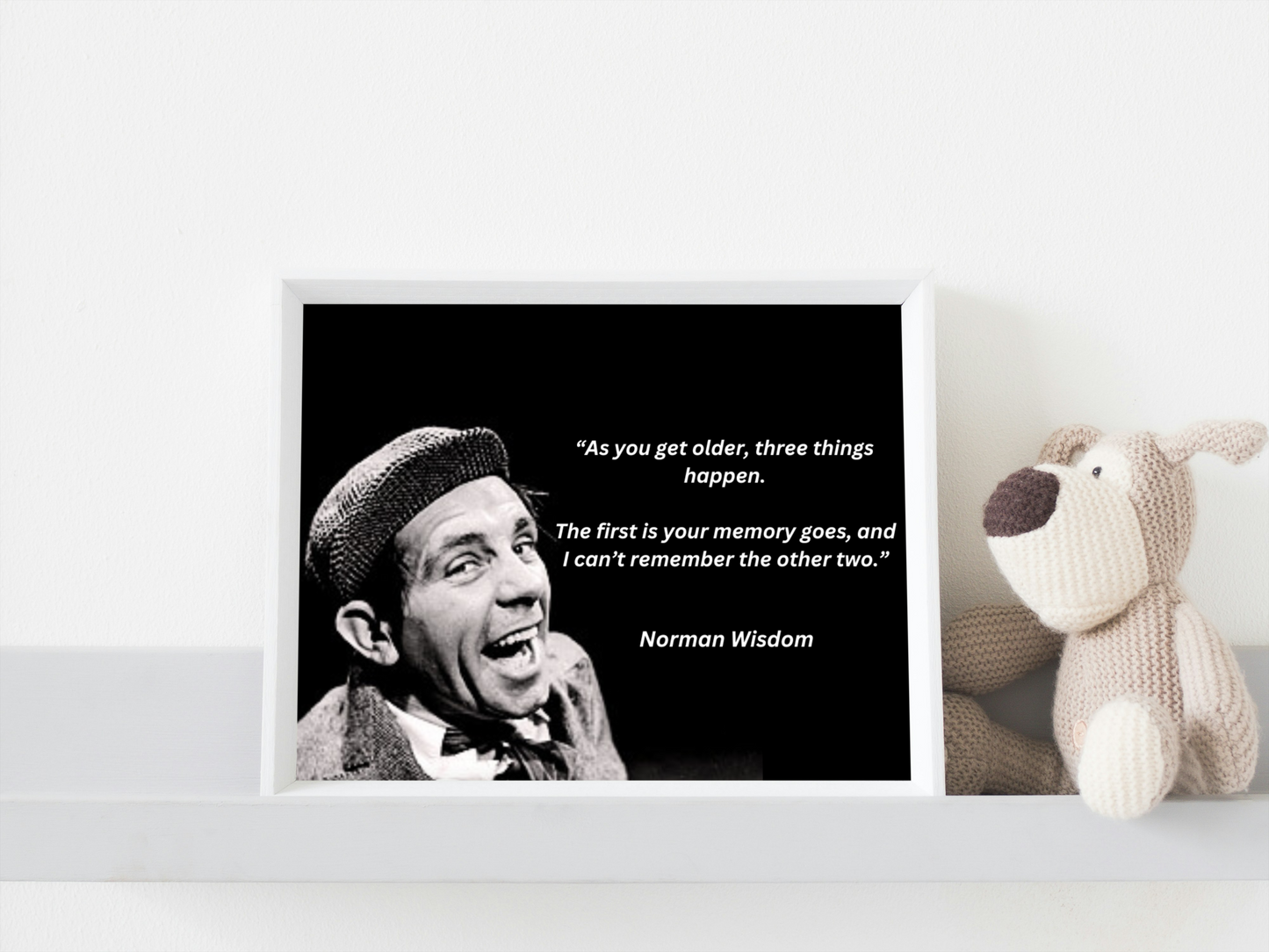 Classic image of iconic comedian Norman Wisdom with one his funniest lines