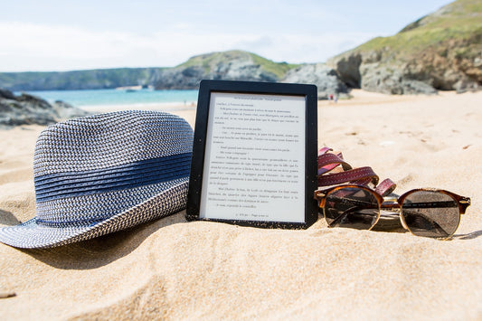 Picture of eBook on sunny beach