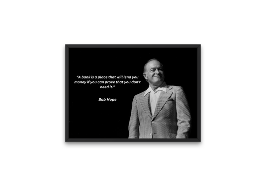 Iconic comedian Bob Hope, depicted in hugely funny high quality digital print