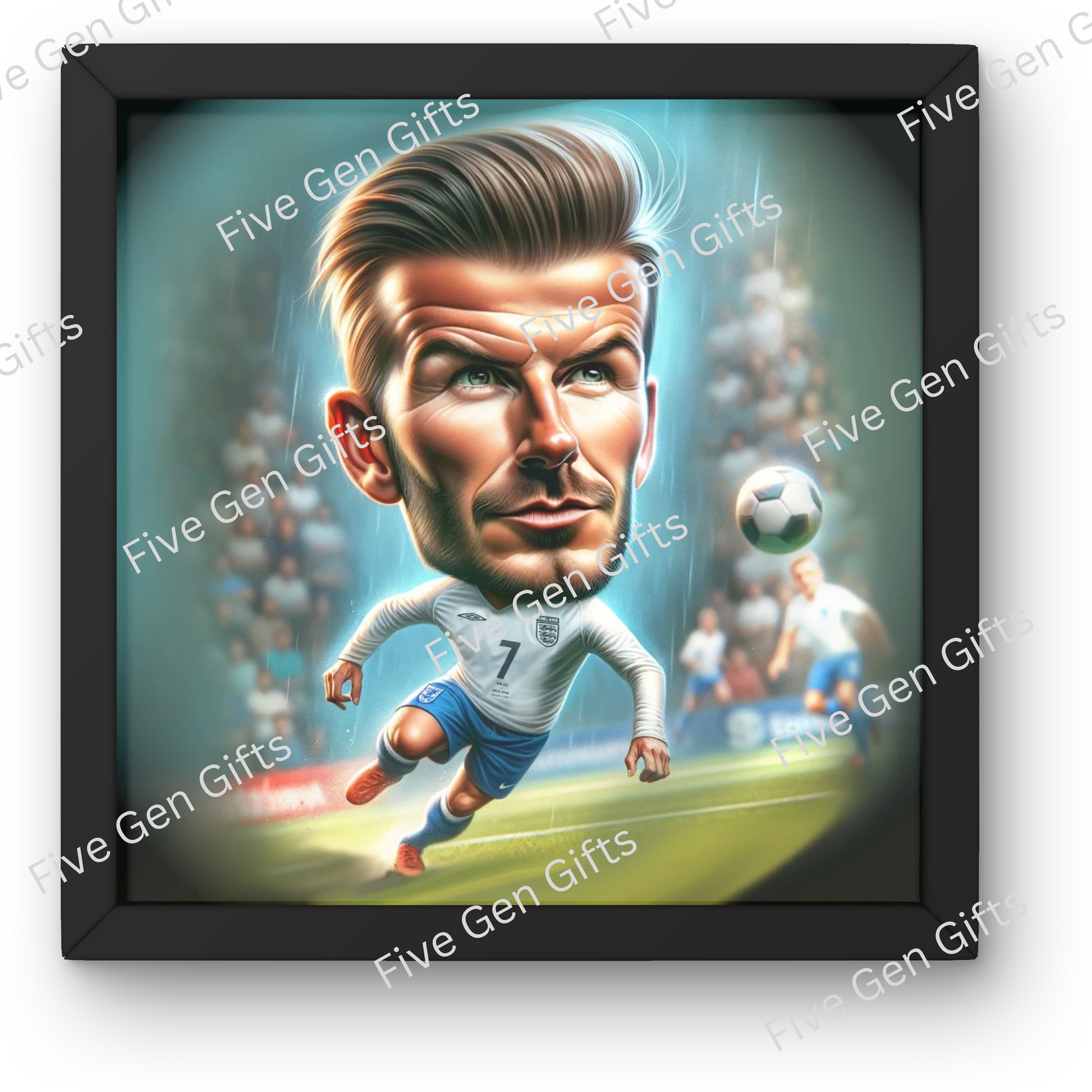 High-quality digital caricature of David Beckham as crafted by renowned caricature artist Andrew Oakley.