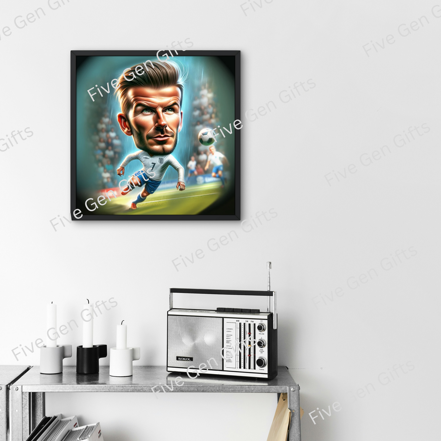 High-quality digital caricature of David Beckham as crafted by renowned caricature artist Andrew Oakley.