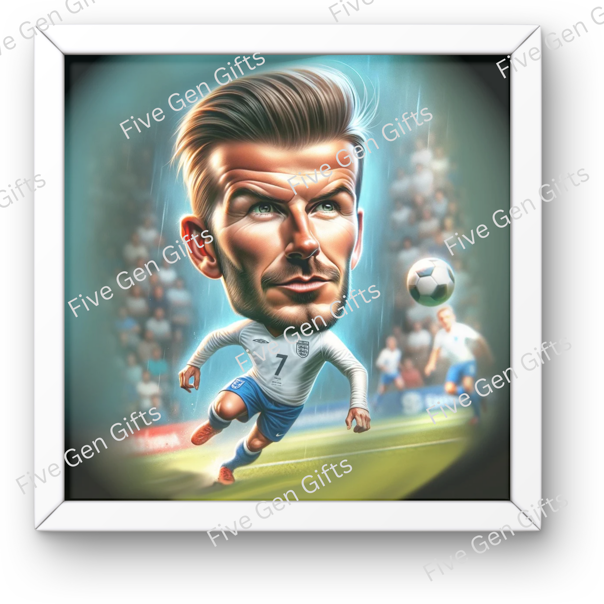 High-quality digital caricature of David Beckham as crafted by renowned caricature artist Andrew Oakley.