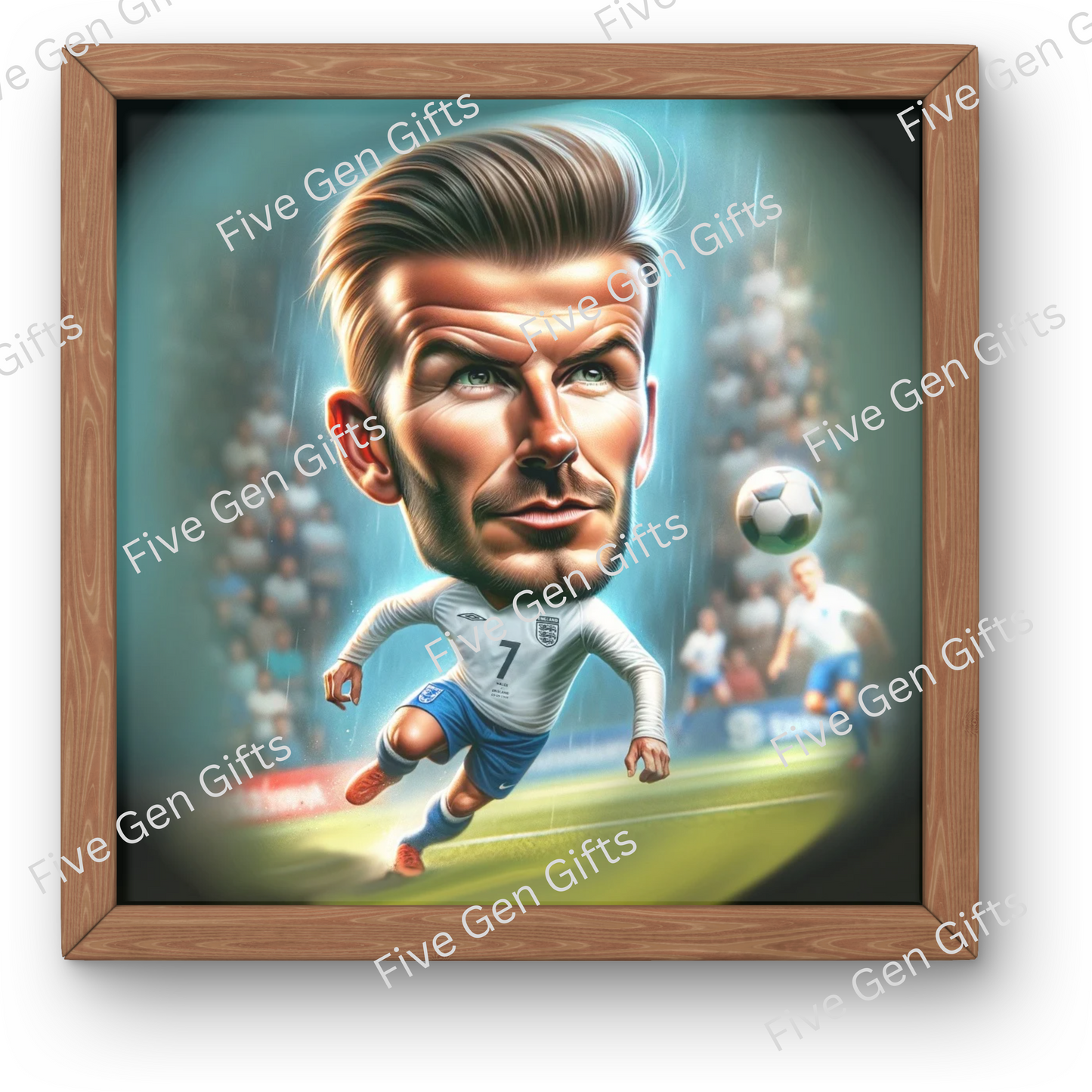 High-quality digital caricature of David Beckham as crafted by renowned caricature artist Andrew Oakley.