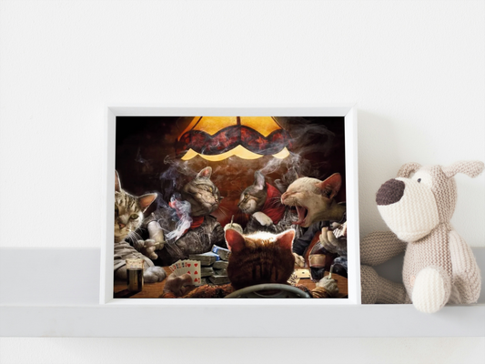 Cat Poker Night - Downloadable Print