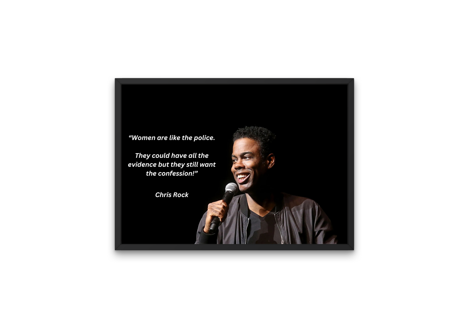 High-quality downloadable image of American comedian Chris Rock featuring a hilarious quote