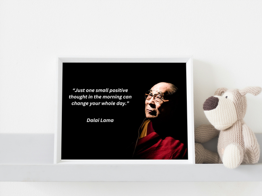 Image of the Dalai Lama featuring a motivational quote