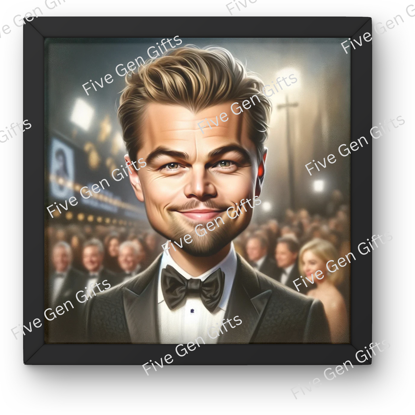 High-quality Leonardo DiCaprio caricature by renowned artist Andrew Oakley