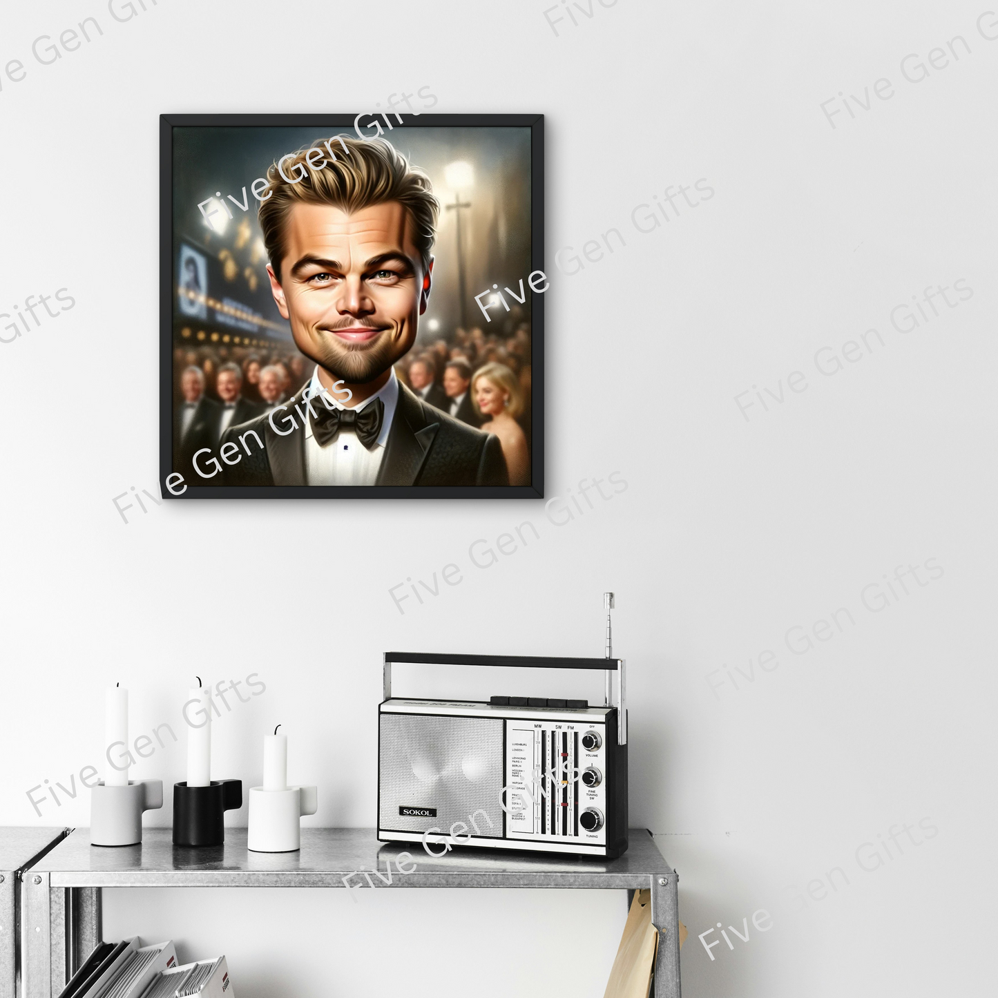 High-quality Leonardo DiCaprio caricature by renowned artist Andrew Oakley