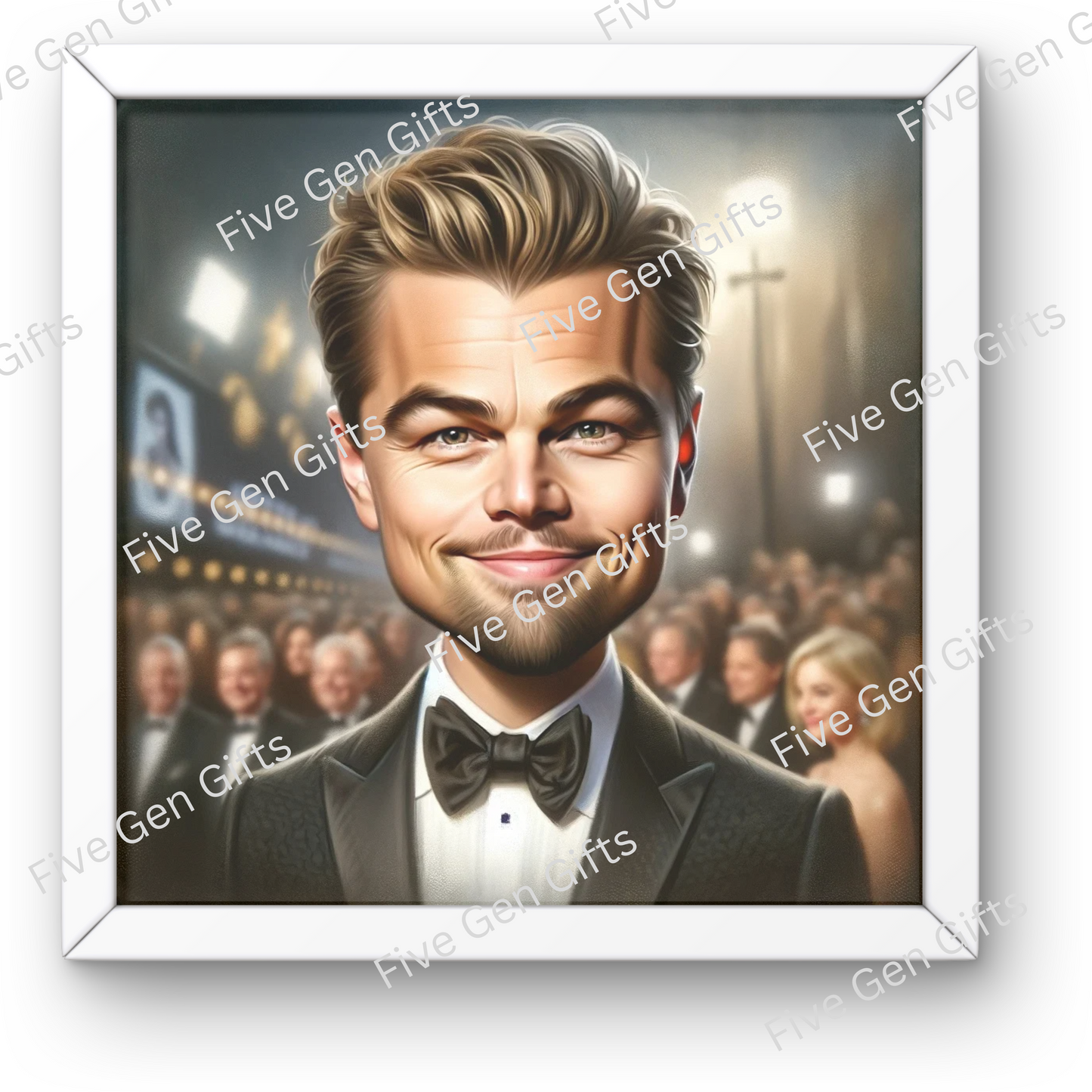 High-quality Leonardo DiCaprio caricature by renowned artist Andrew Oakley