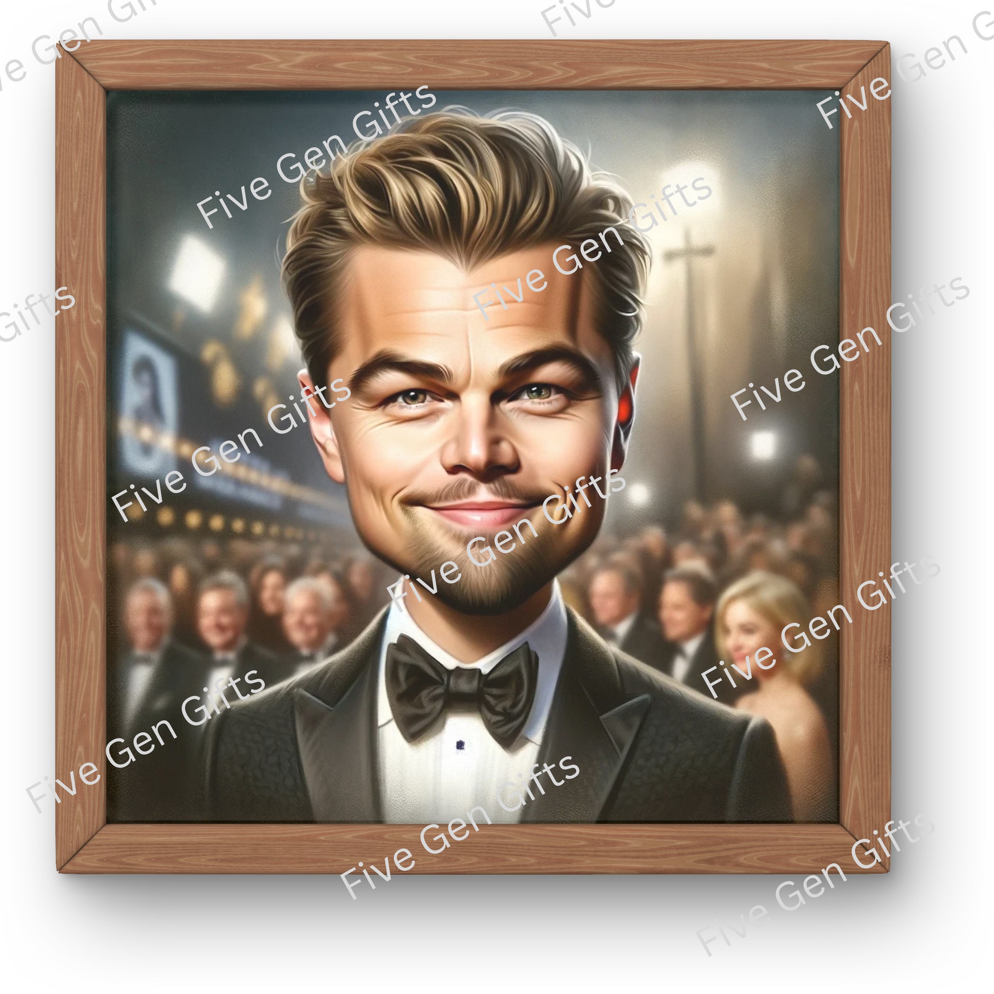 High-quality Leonardo DiCaprio caricature by renowned artist Andrew Oakley