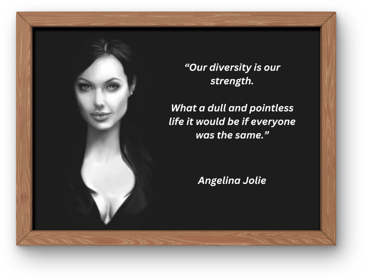 Angelina Jolie "Diversity" Motivational Print