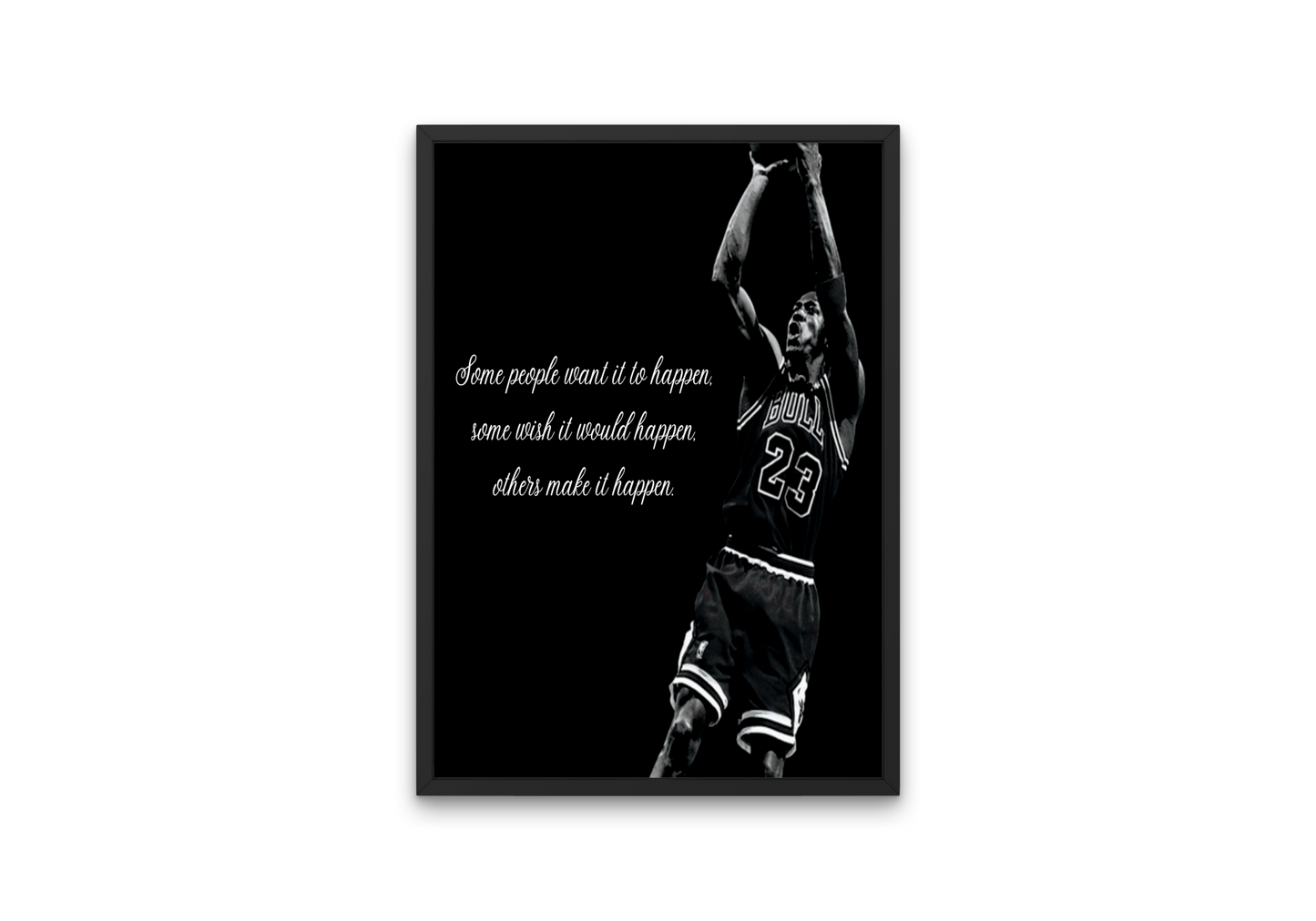 Classic image of Michael Jordan in action and featuring a motivational quote. Perfect gift for sports fans and those looking for a little encouragement