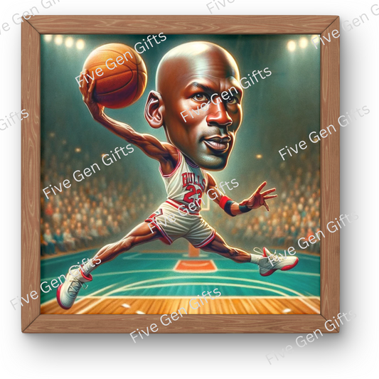 Michael Jordan Caricature Print