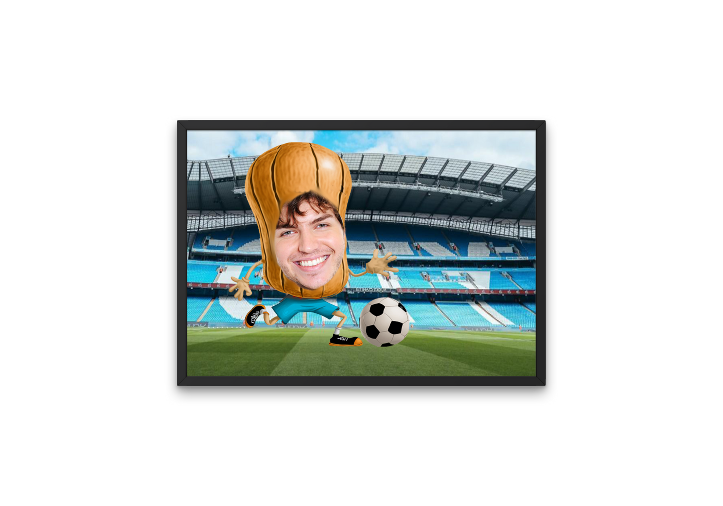 Image of unique and personalised Man City digital print. The perfect gift for all Man City fans.