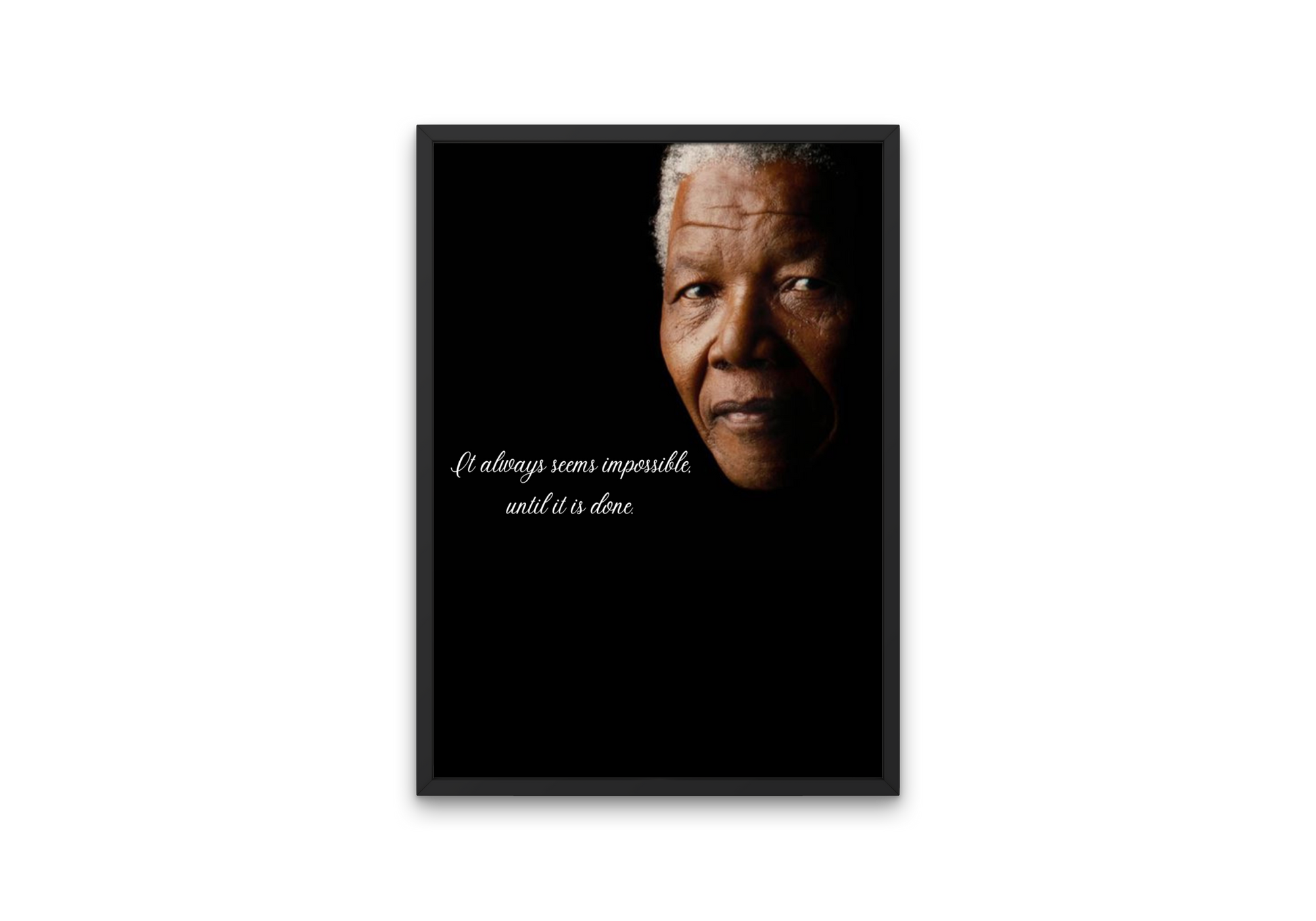 Image of Nelson Mandela with motivational quote, the perfect inspirational gift.