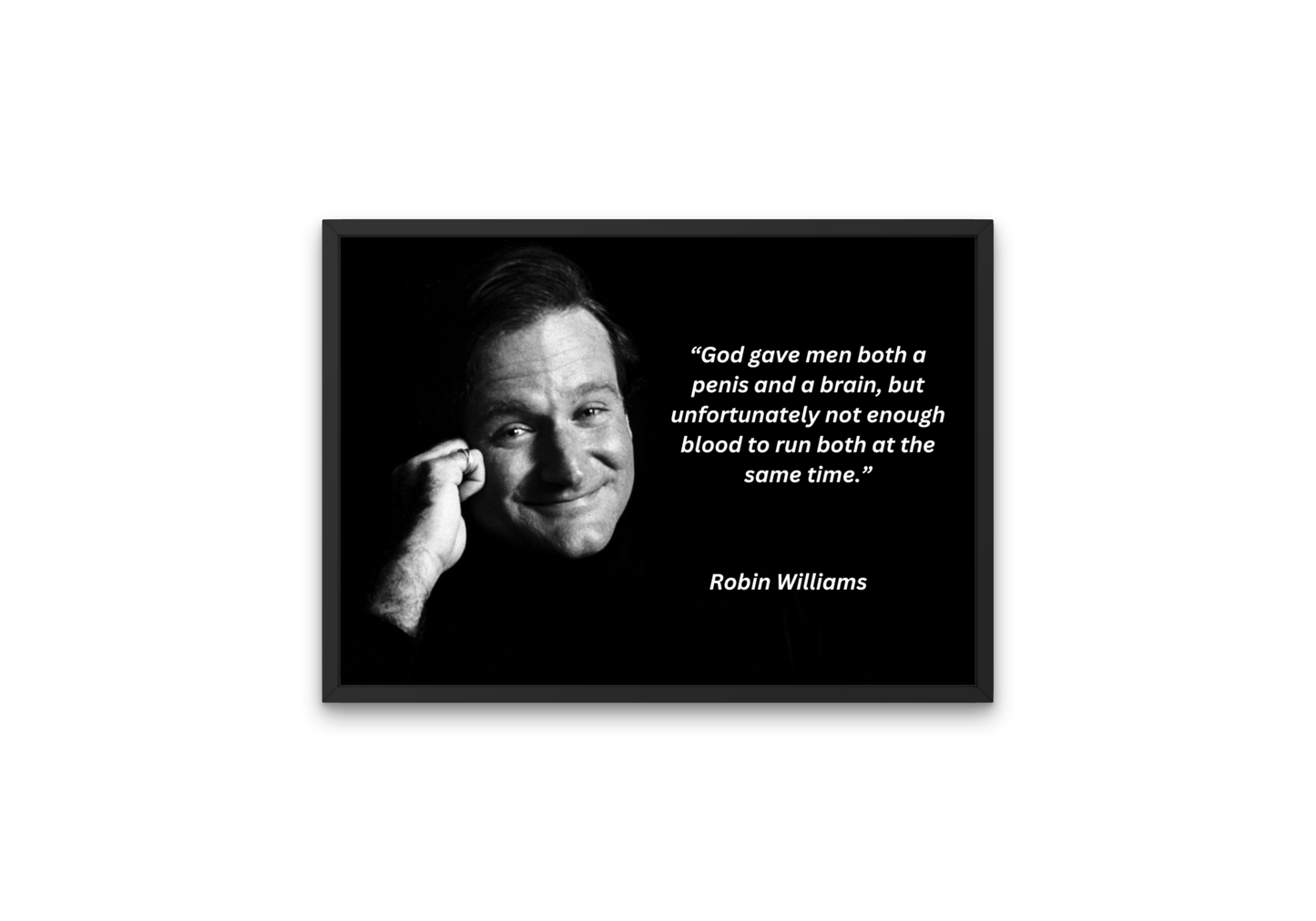 Image showing classic comedian Robin Williams and one of his famous one-liners