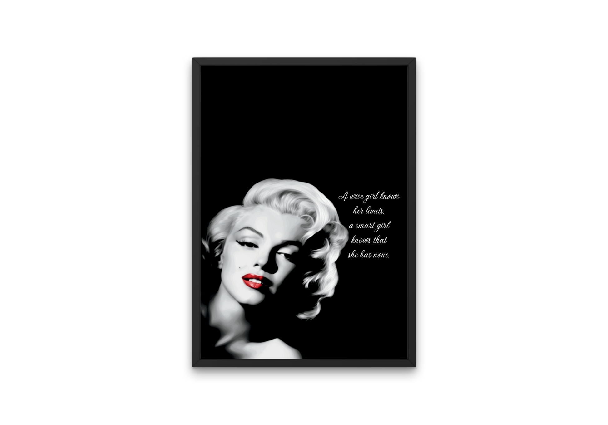 Classy image of Marilyn Monroe and an inspirational quote, the perfect wall-art gift for those needing a little motivation