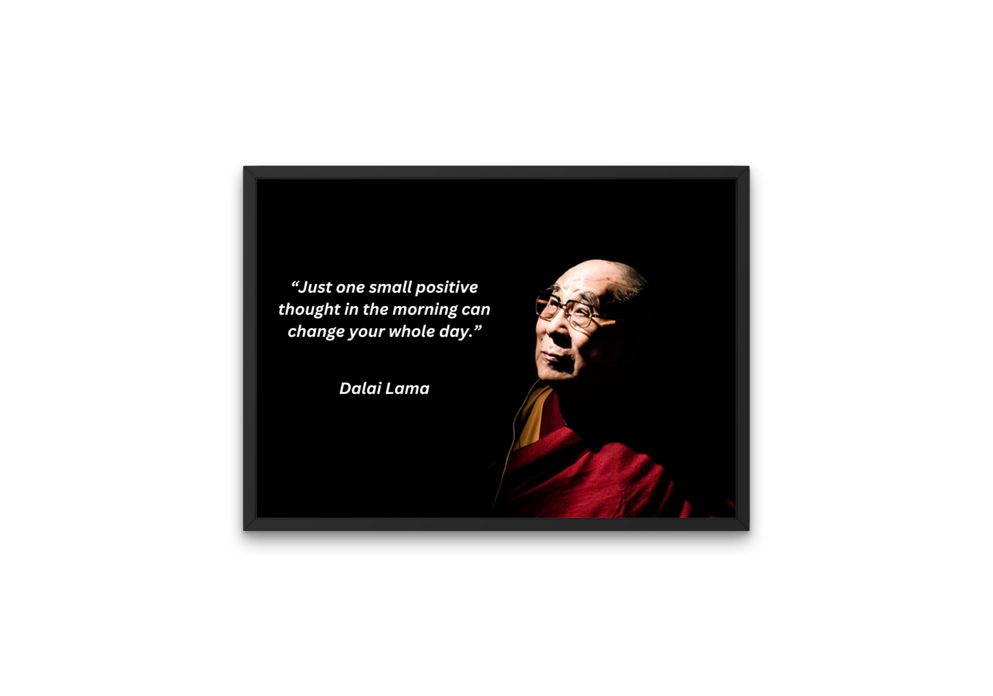 Image of the Dalai Lama featuring a motivational quote