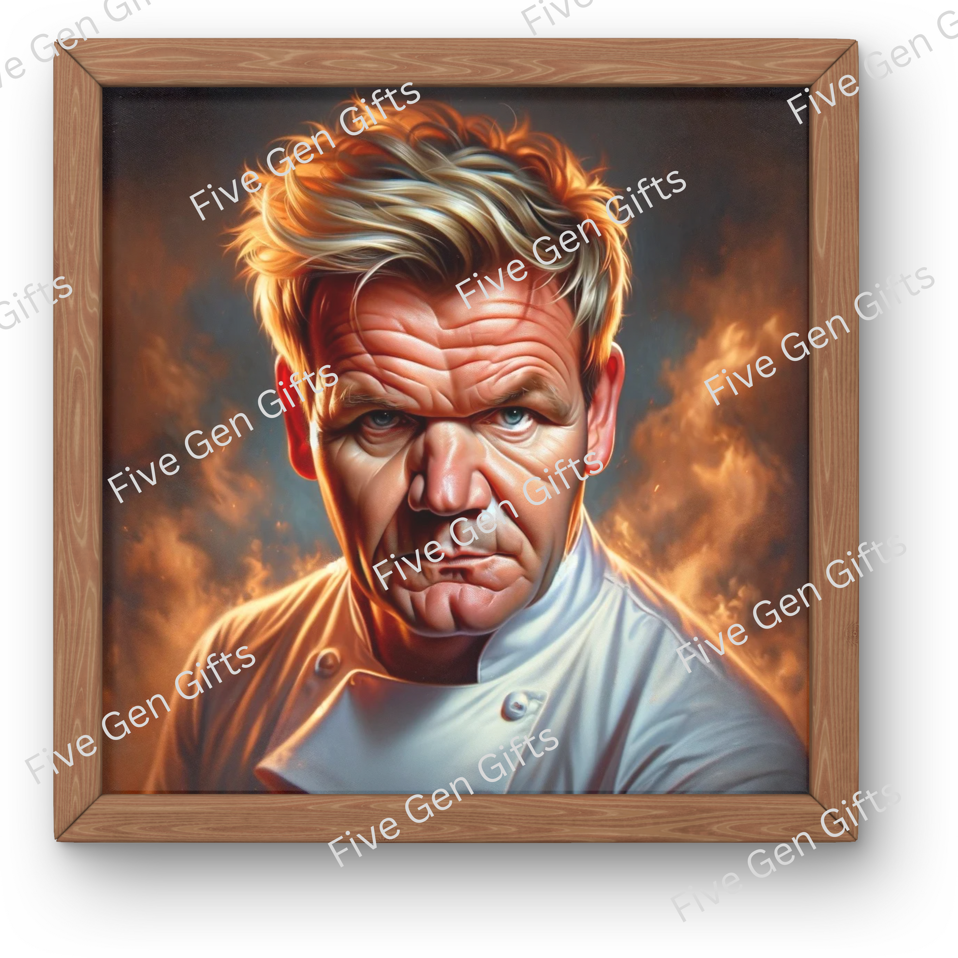 Caricature of Gordon Ramsay in a classic pose