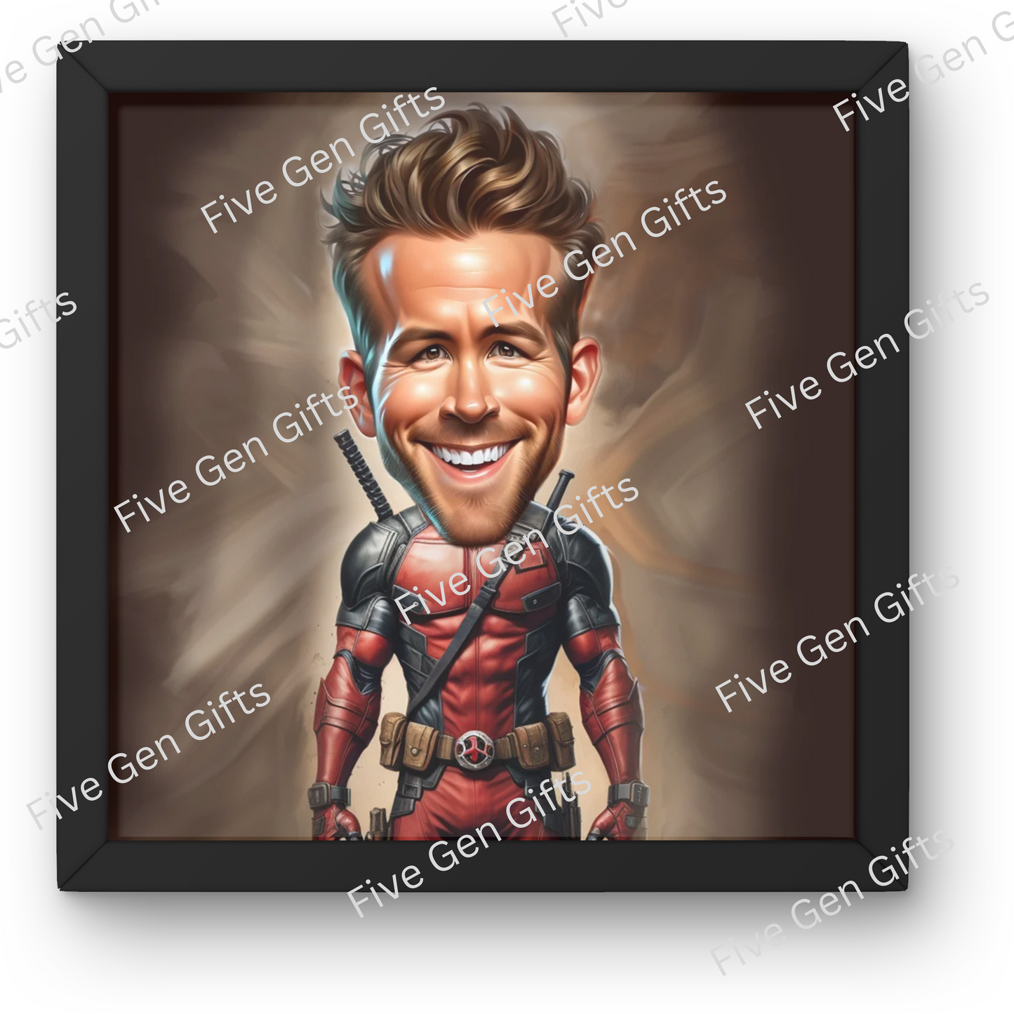 Caricature by exceptional artist Andrew Oakely featuring Ryan Reynolds in his Deadpool guise