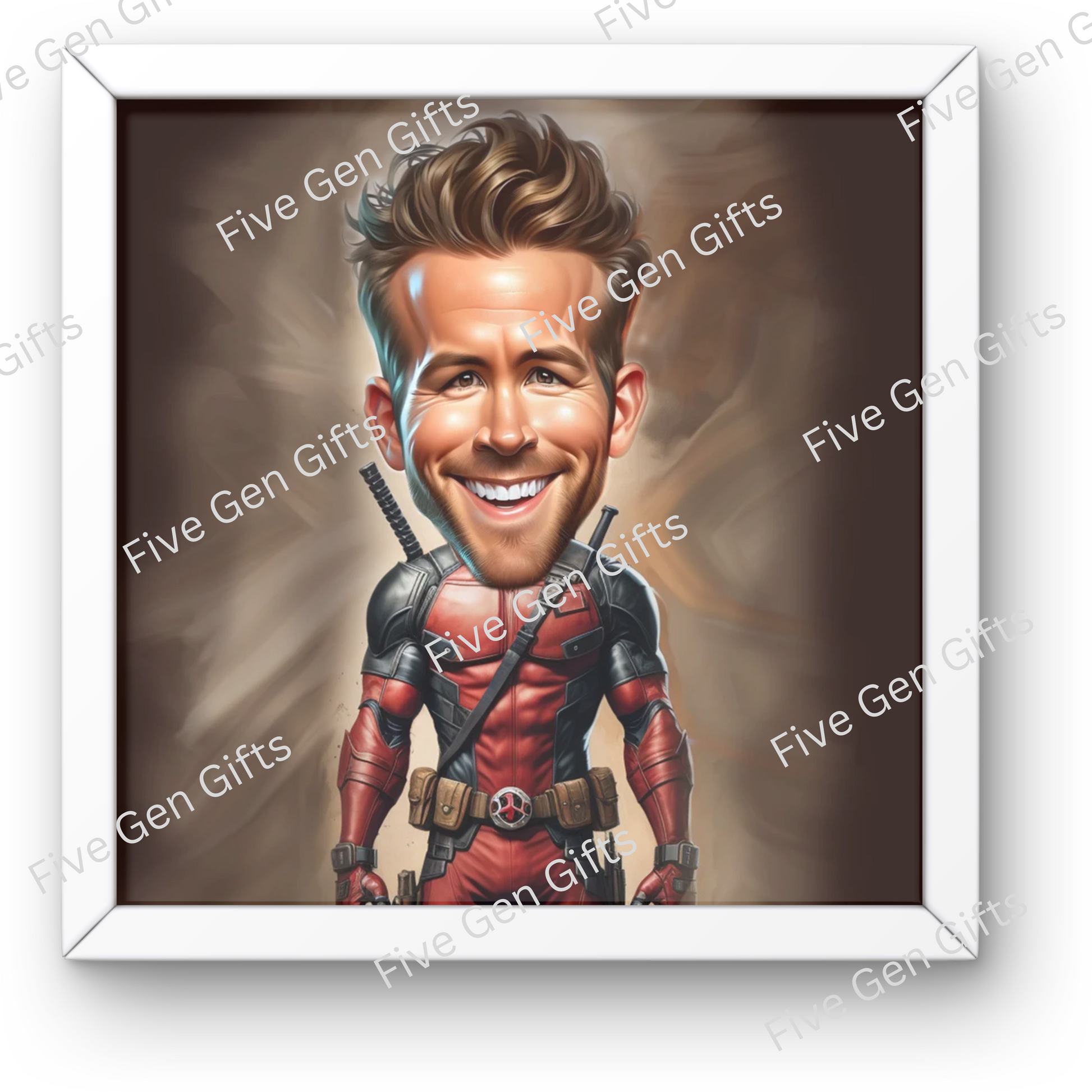 Caricature by exceptional artist Andrew Oakely featuring Ryan Reynolds in his Deadpool guise