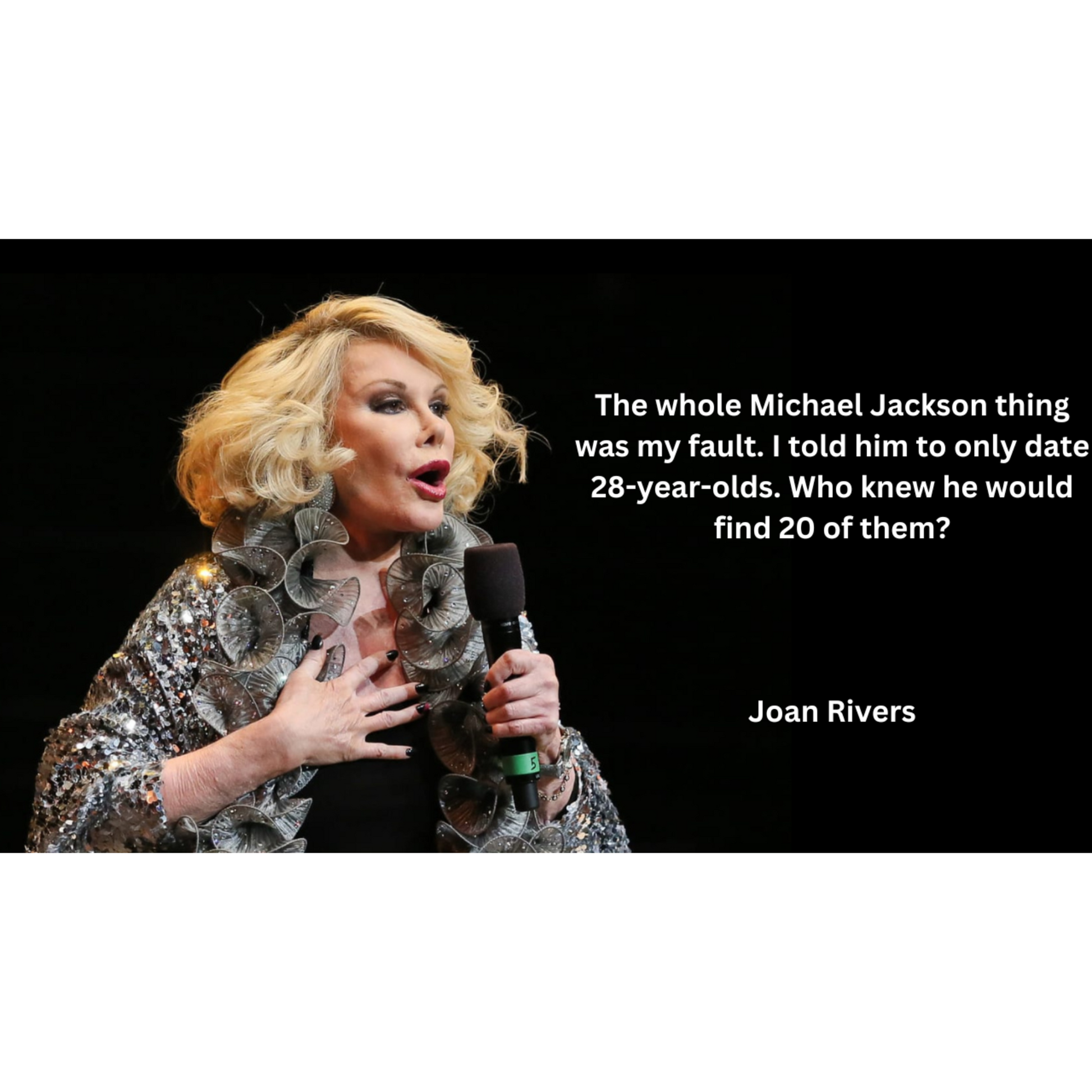 Picture of Joan Rivers with Michael Jackson joke