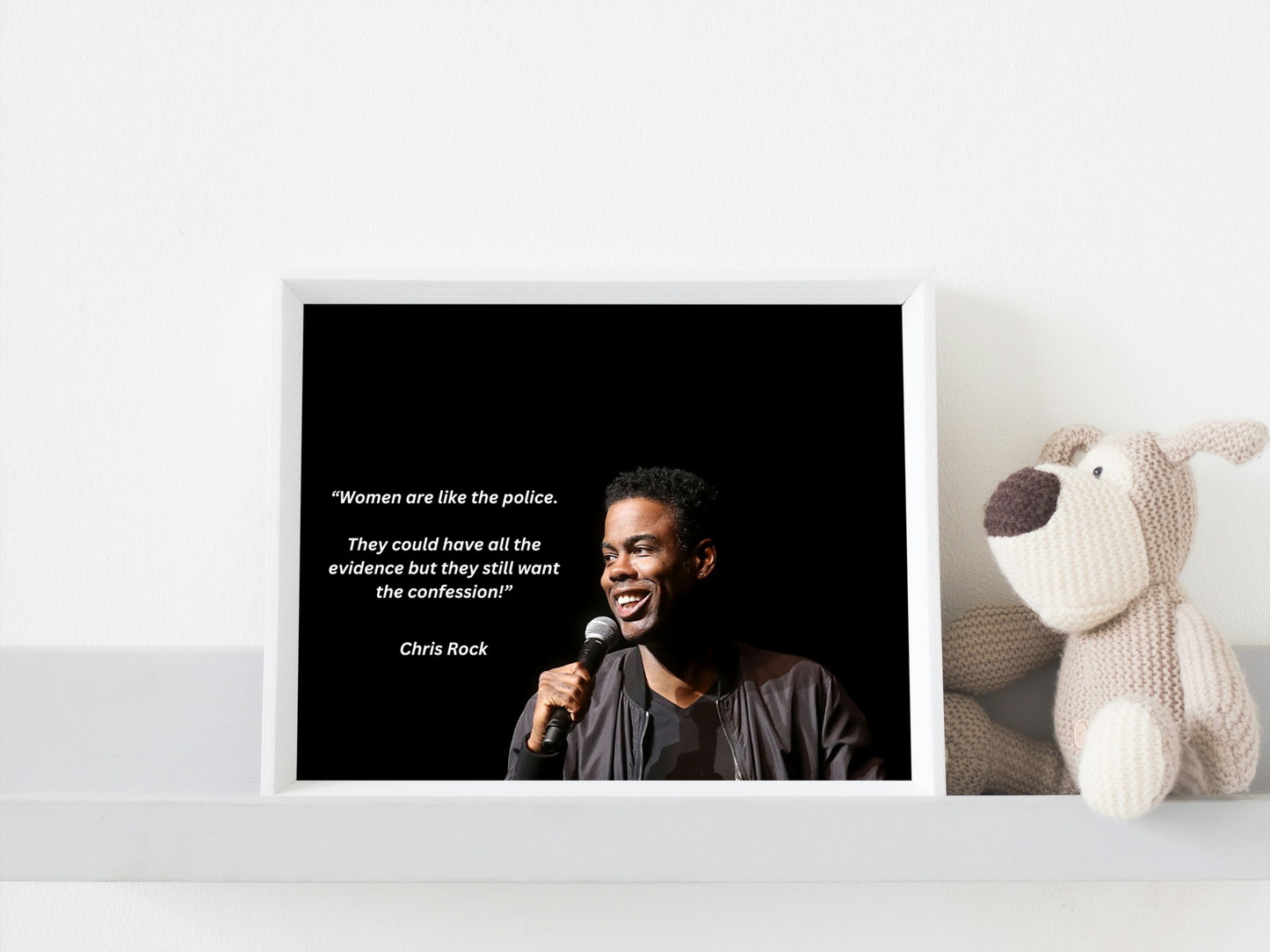 High-quality downloadable image of American comedian Chris Rock featuring a hilarious quote