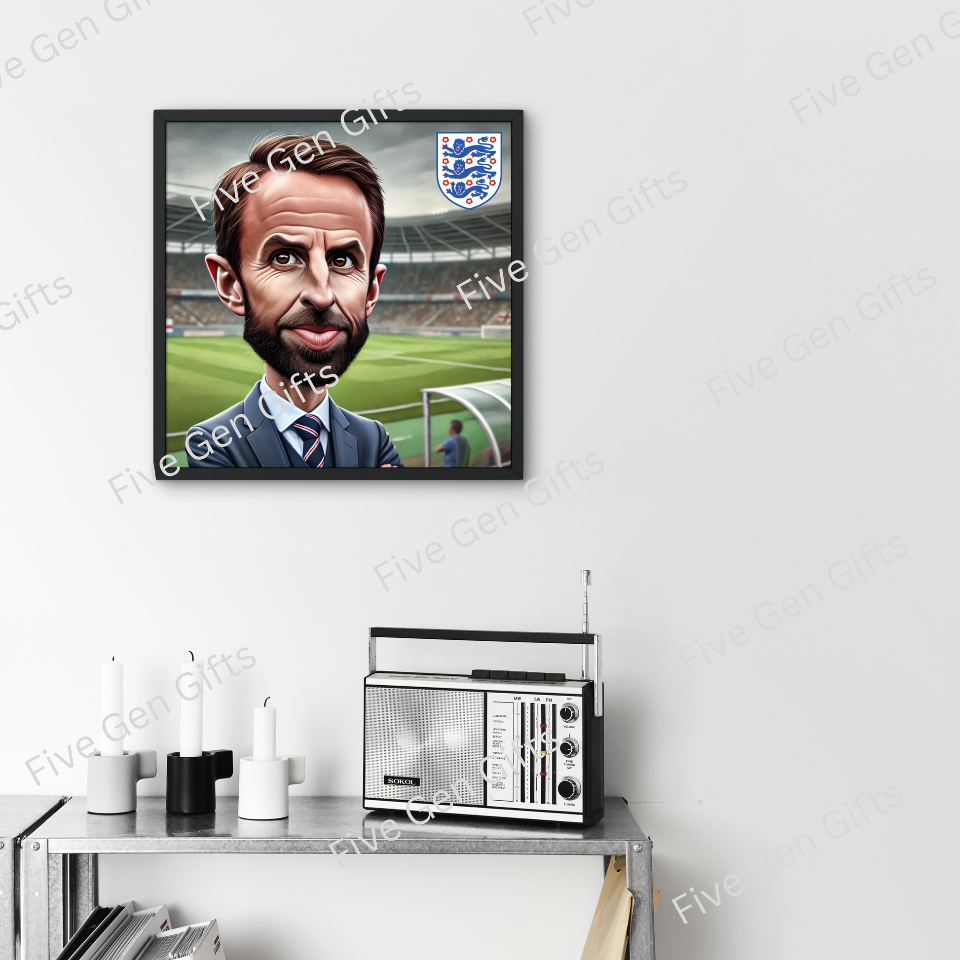 Stunning caricature of England manager Gareth Southgate, stunningly crafted by highly-talented artist Andrew Oakley