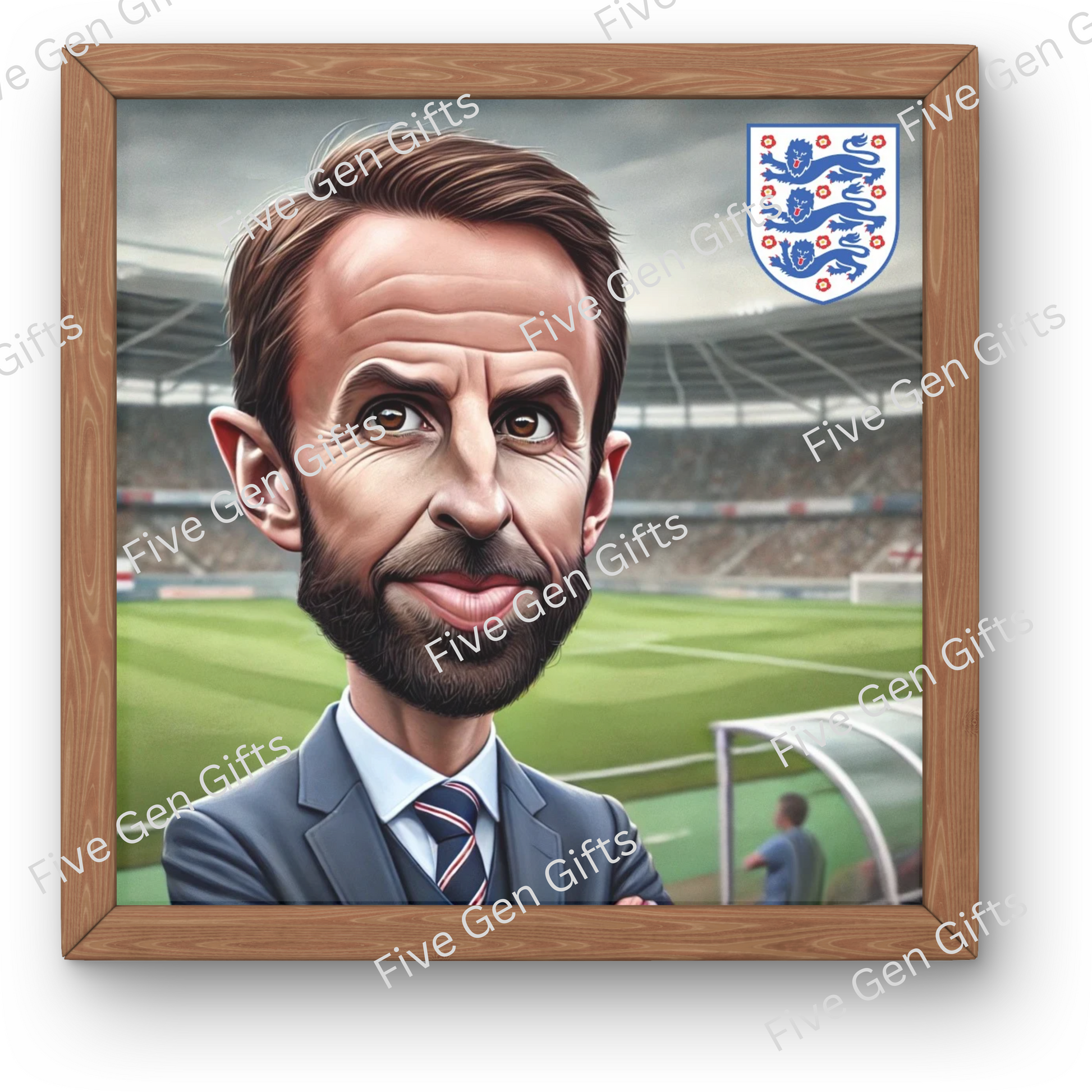 Stunning caricature of England manager Gareth Southgate, stunningly crafted by highly-talented artist Andrew Oakley