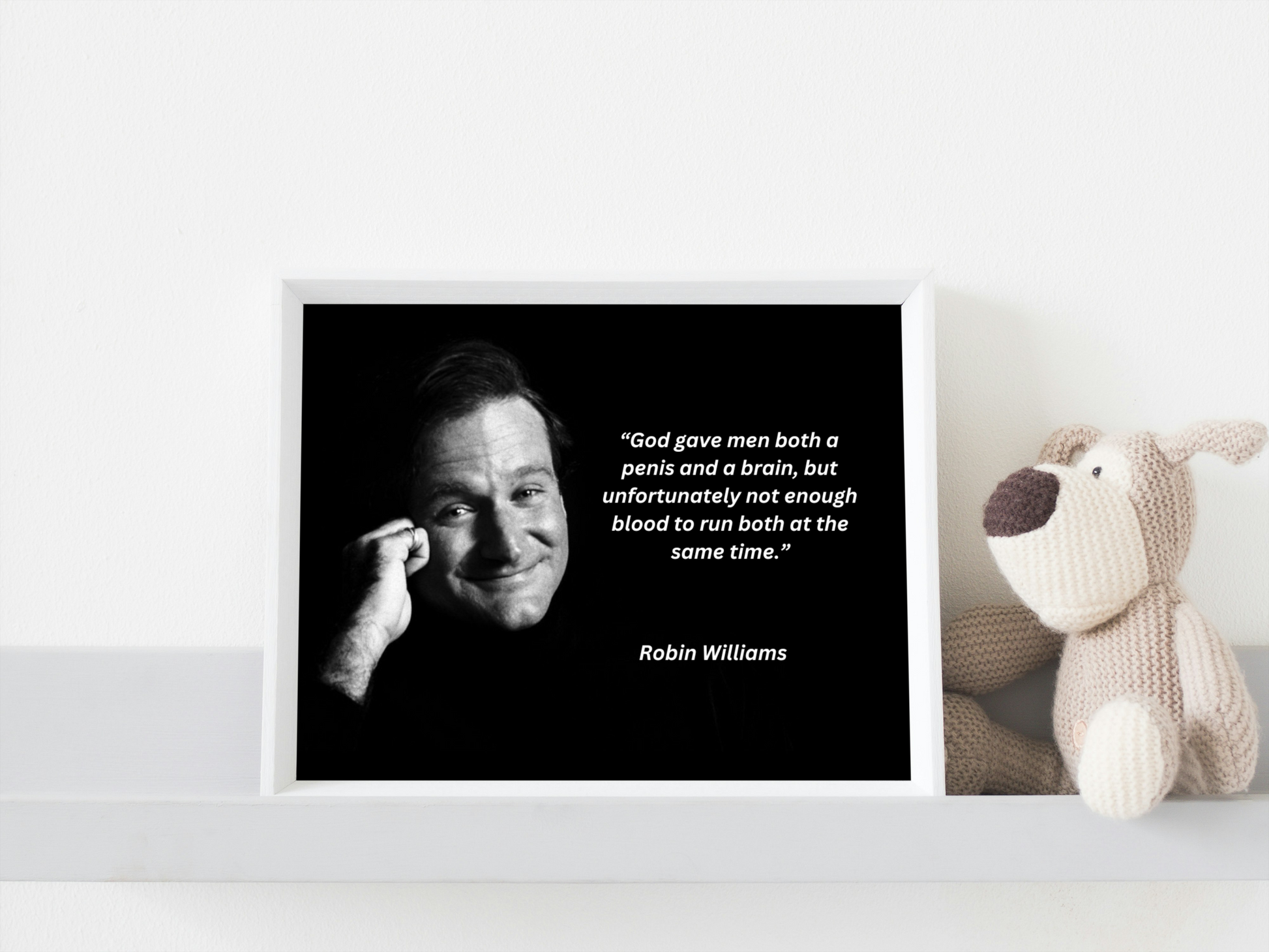 Image showing classic comedian Robin Williams and one of his famous one-liners