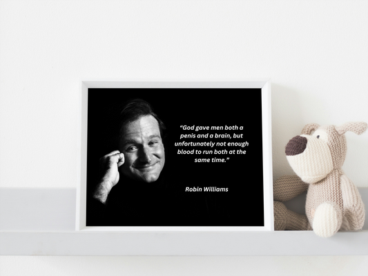 Image showing classic comedian Robin Williams and one of his famous one-liners