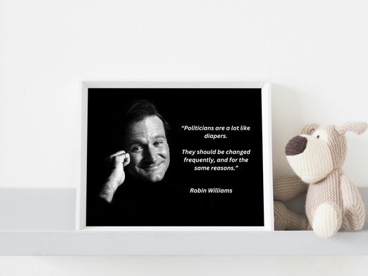 Image of Robin Williams featuring joke about politicians 